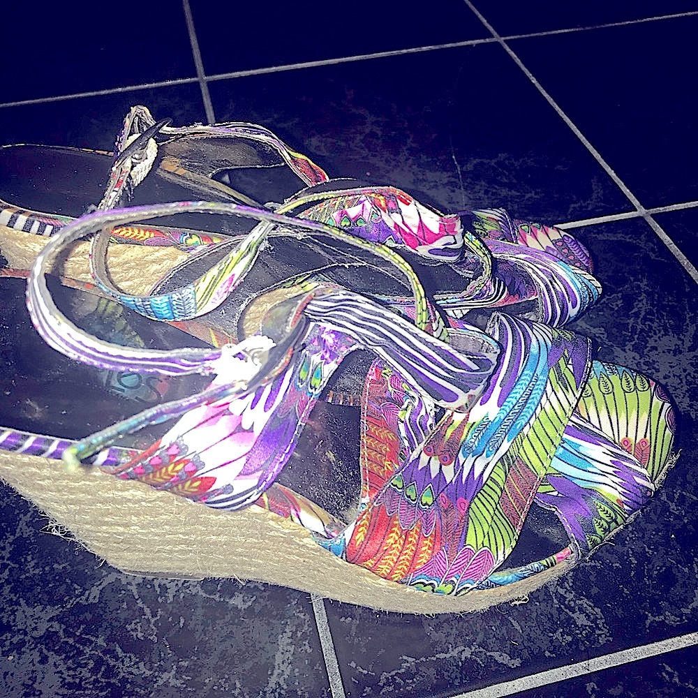 Wedge Sandal Colorful Print